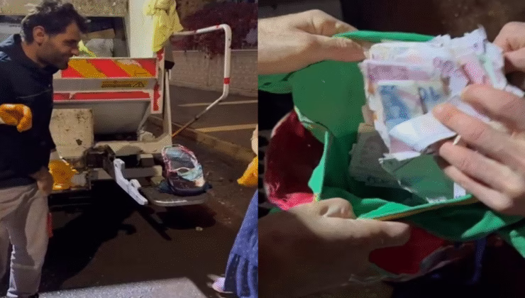 Çöpten çıkan para ve altınlar temizlik görevlilerini şoke etti