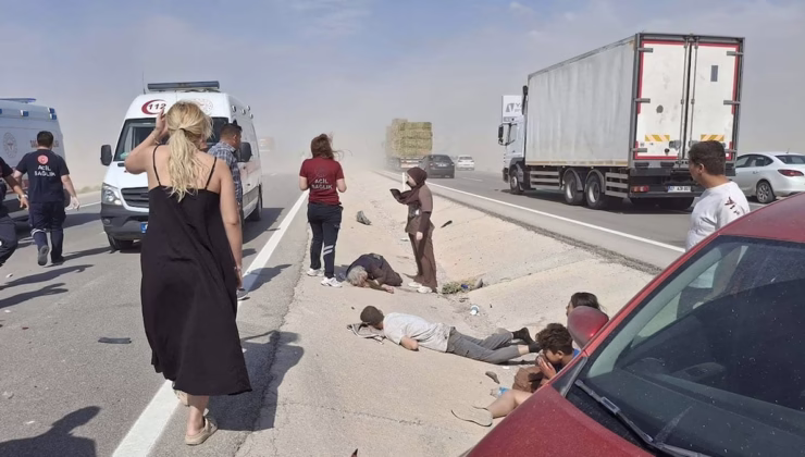 Kum fırtınası nedeniyle 8 araç birbirine girdi: Çok sayıda yaralı var