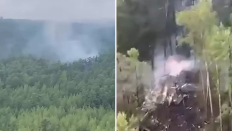 Rusya’da düşen uçağın enkazından ilk görüntüler