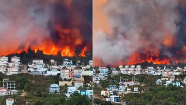 Antalya’daki orman yangını yerleşim yerlerine ulaştı! Villalar tahliye edildi, elektrikler kesildi