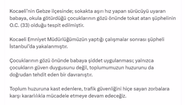 Bakan Yerlikaya: Babaya Tokat Atan Şüpheli Yakalandı