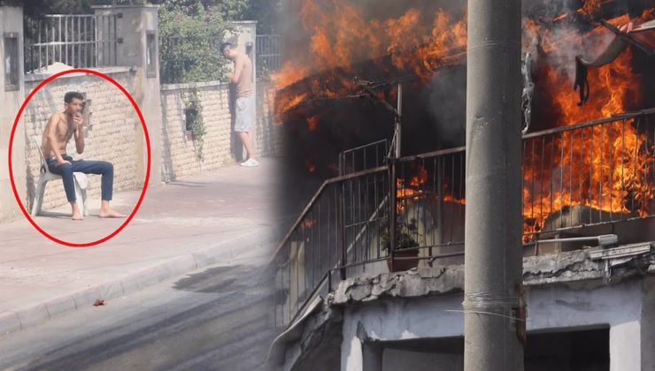 Benzin döküp evi ateşe verdi, oturup yangını izledi