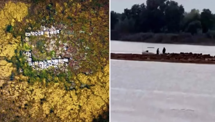 Sapanca Gölü’nde sular çekildi, tarih ortaya çıktı