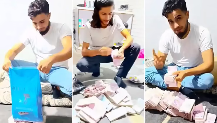 Soygun paralarını odaya döküp say say bitiremediler