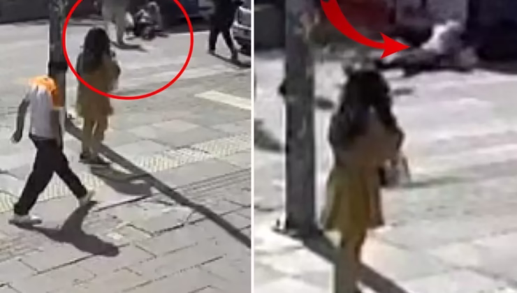 Tartıştığı kadına yumruk atıp kaçtı