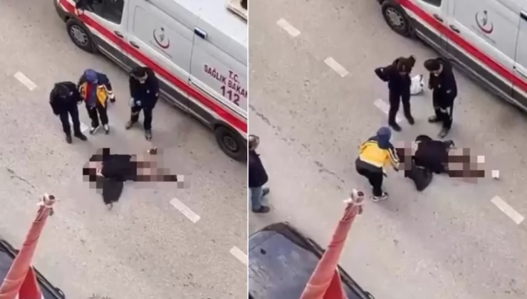 Genç kadın yola yattı, kimse ikna edemedi
