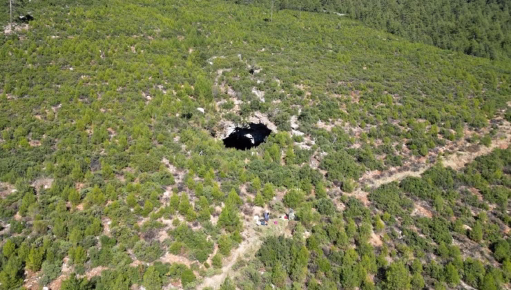 90 metrelik obruğa iniş anını kaydetti