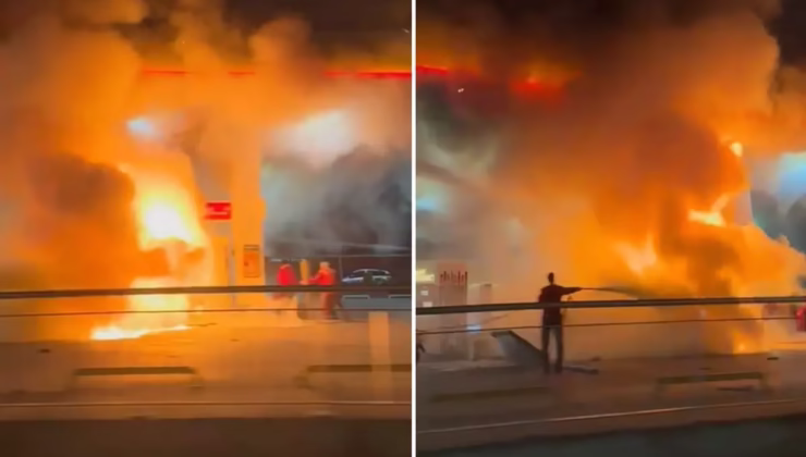 Çekmeköy’de araç benzinliğe daldı, facianın eşiğinden dönüldü