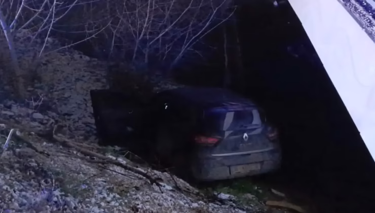 Bursa’da korku dolu anlar: Otomobil dereye uçtu