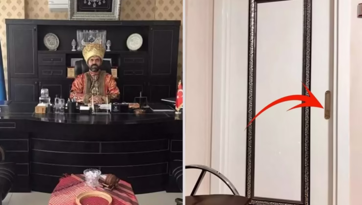 Seçime böyle gidiyor: Makam odasında padişah kıyafetiyle poz veren oda başkanı