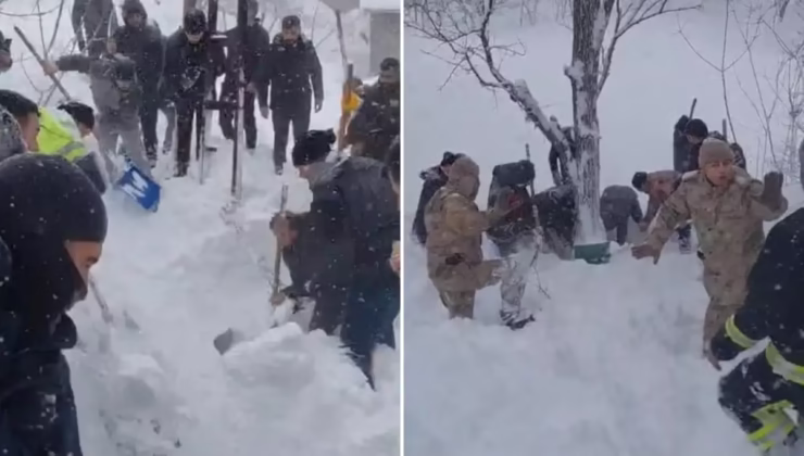 Van’da düşen çığın altında kalan anne ve 2 çocuğu kurtarıldı